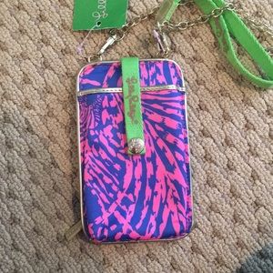 Lilly Pulitzer pink and blue clutch